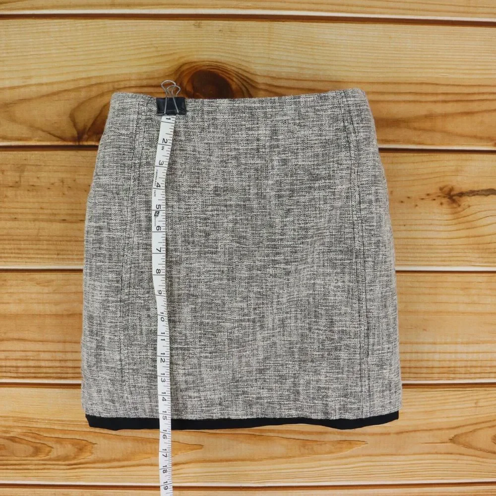 Ann Taylor LOFT A-Line Skirt Womens 00P‎ Gray Heathered Cotton Lined Zip Closure